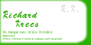 richard krecs business card