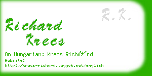 richard krecs business card